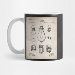 Edison Lamp Patent - New Homeowner Housewarming Decor Art - Antique Mug